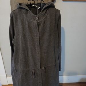 Gray Hooded Women's Coat